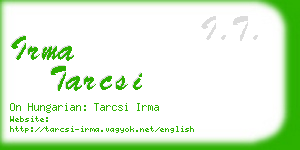 irma tarcsi business card